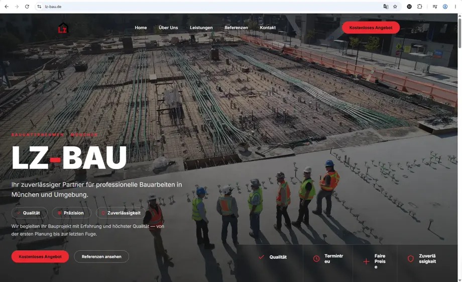 LZ Bau website project